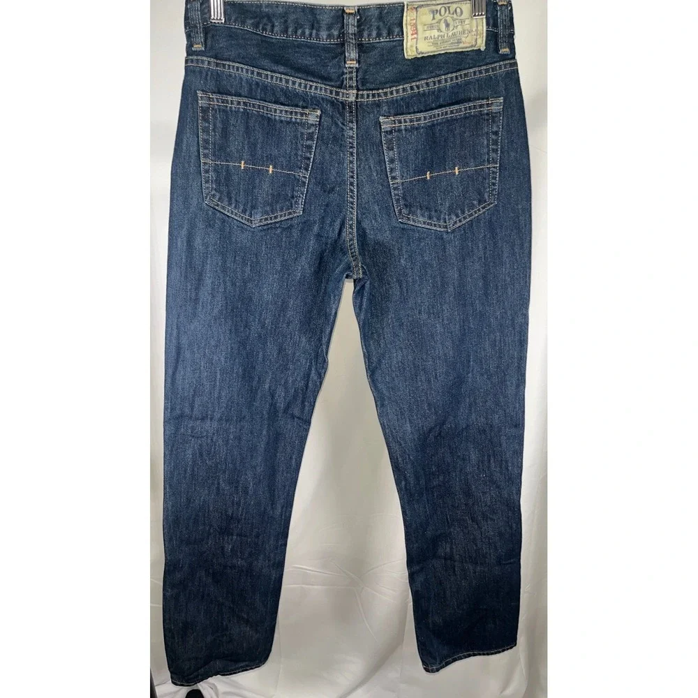 Polo Ralph Lauren Boys Straight Leg Jeans Dark Wash Denim Casual Size 18